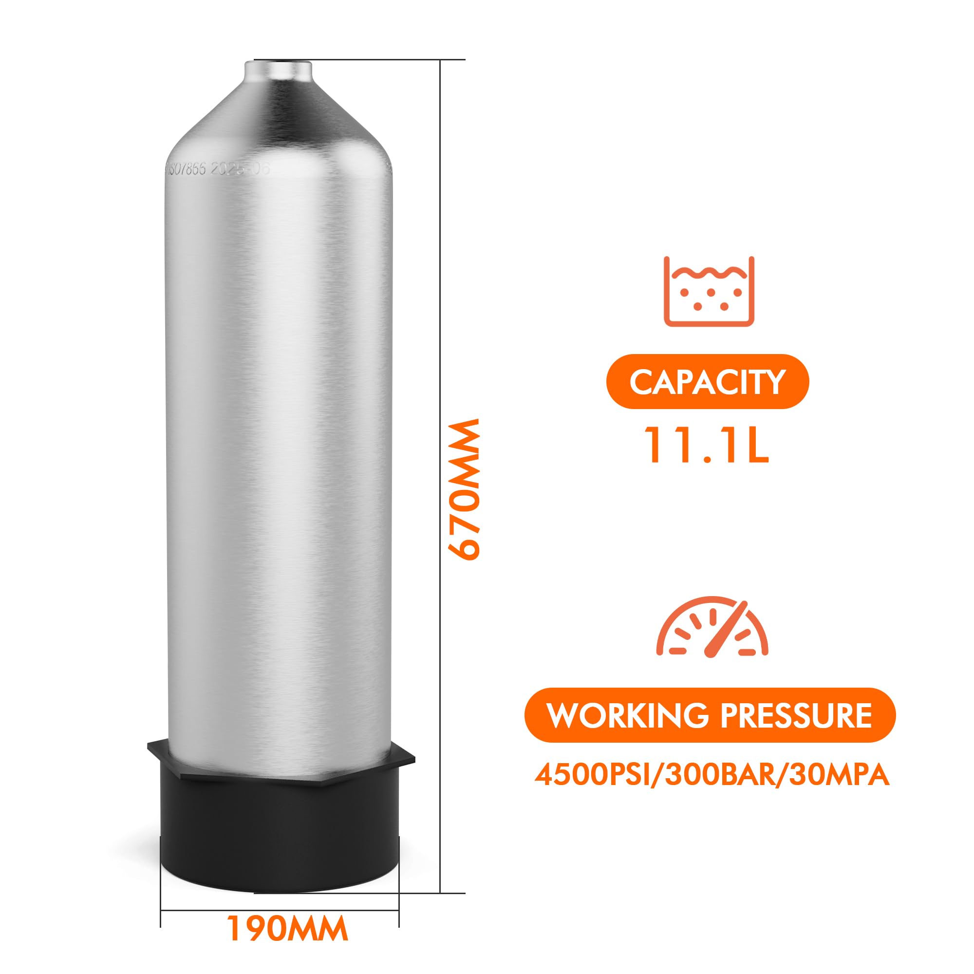 Amazon | TUDIVING-4500Psi 300Bar スキューバダイビングタンク、80CF Amazon | TUDIVING-4500Psi 300Bar スキューバダイビングタンク、80CF